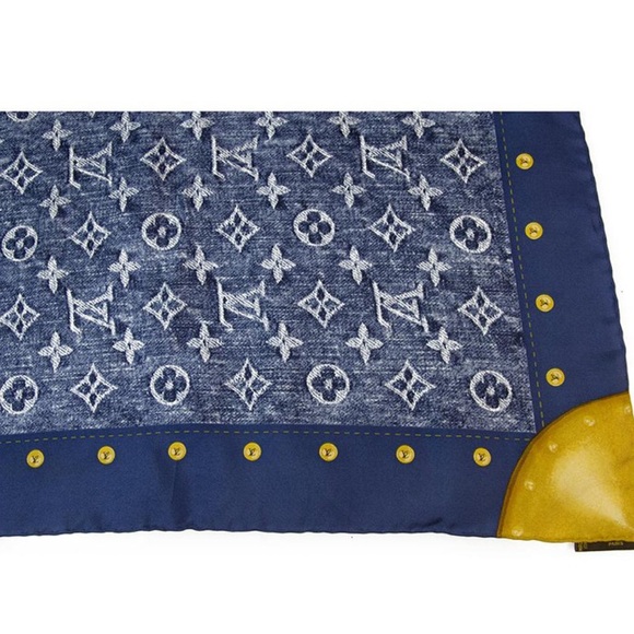 Louis Vuitton Denim style Silk scarf - Picture 3 of 4
